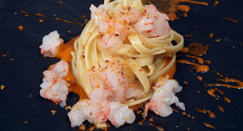 Primo piatto, Tagliolini ai gamberi - Fonte: Quandoo